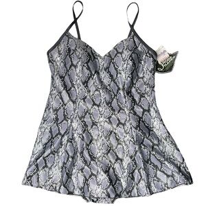 Shore Shape Purple Snakeskin One-Piece Skirt Tank Top V-Neck Padded Swimsuit 14